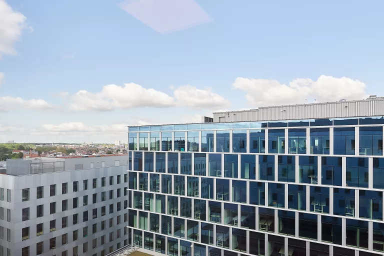 Vue extérieure du bâtiment de la Police d'Anvers