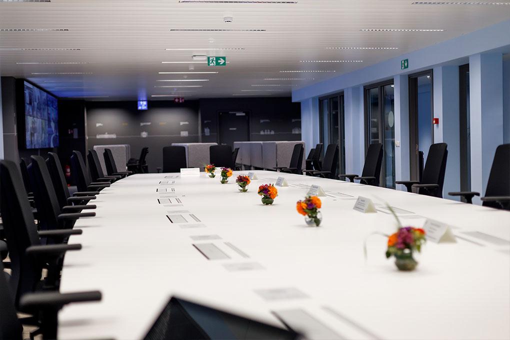 Table de réunion centre de gestion de crise