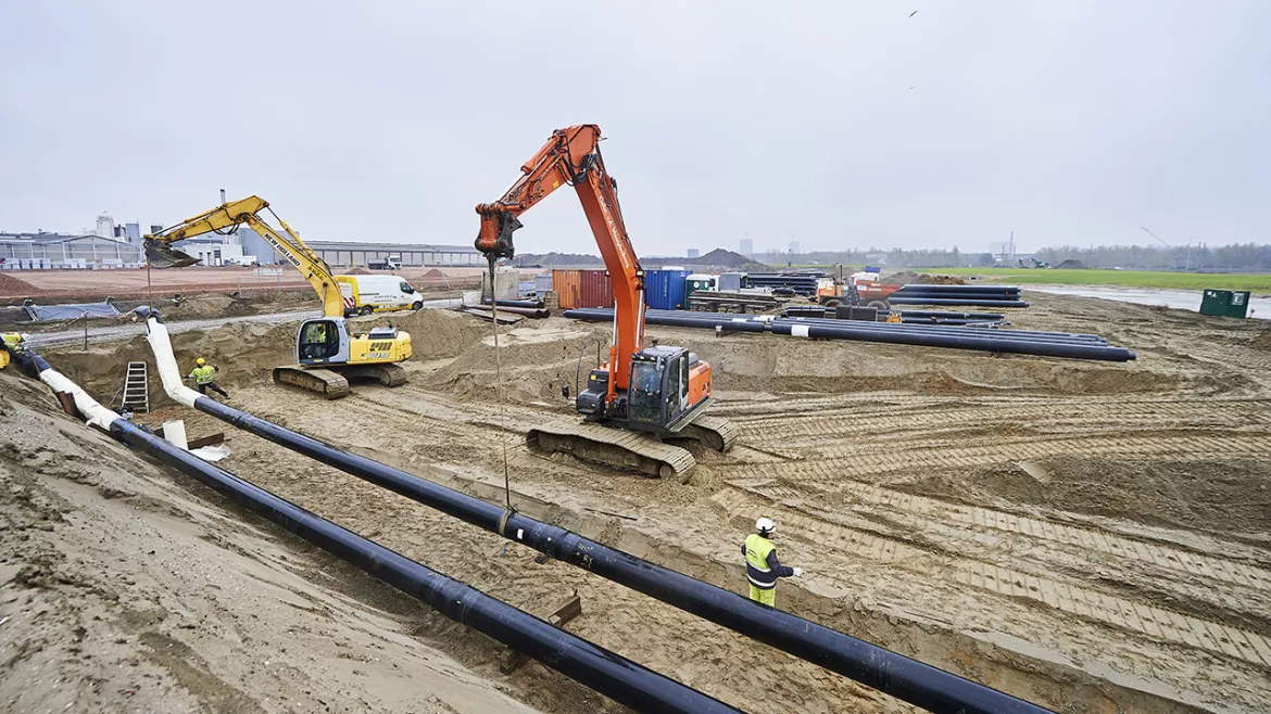 pelleteuse et chantier