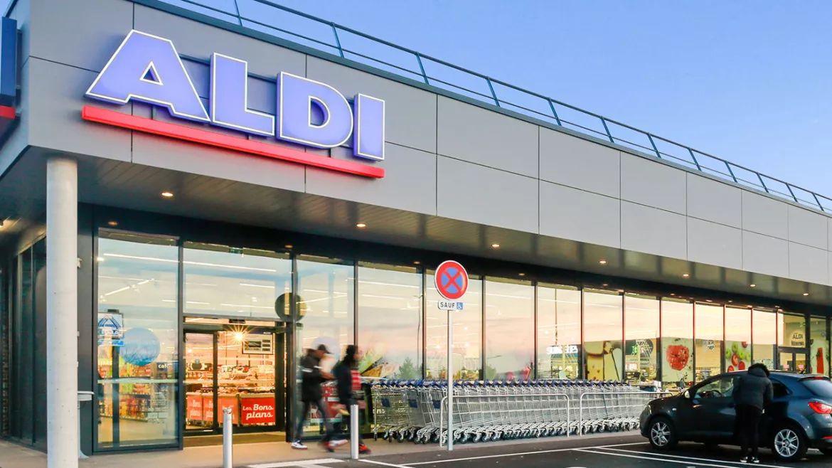 Magasin Aldi vu de l'extérieur
