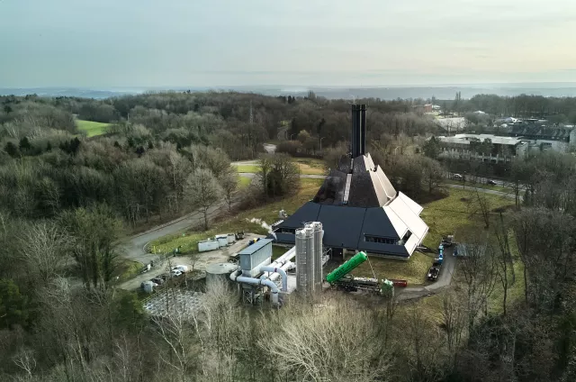 la centrale biomasse d'ULiège vue de l'extérieur